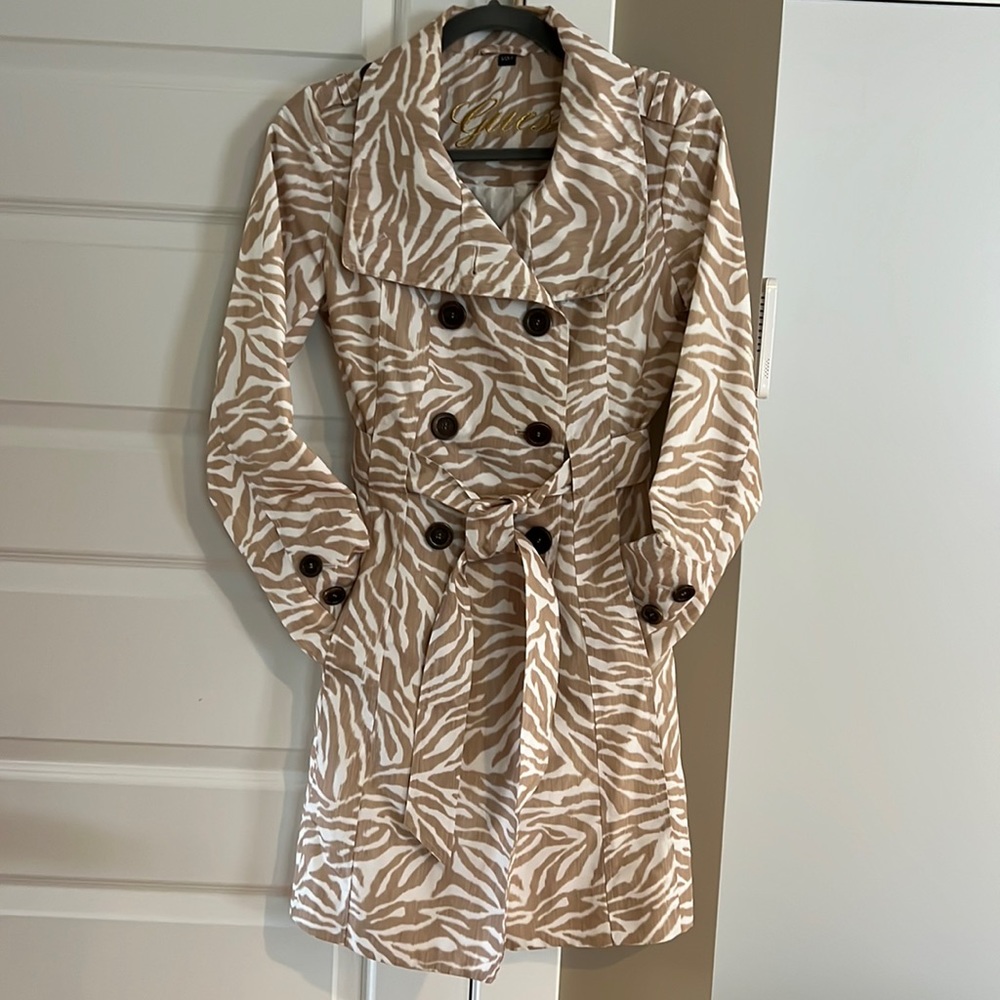 NWOT Guess.. zebra print trench coat